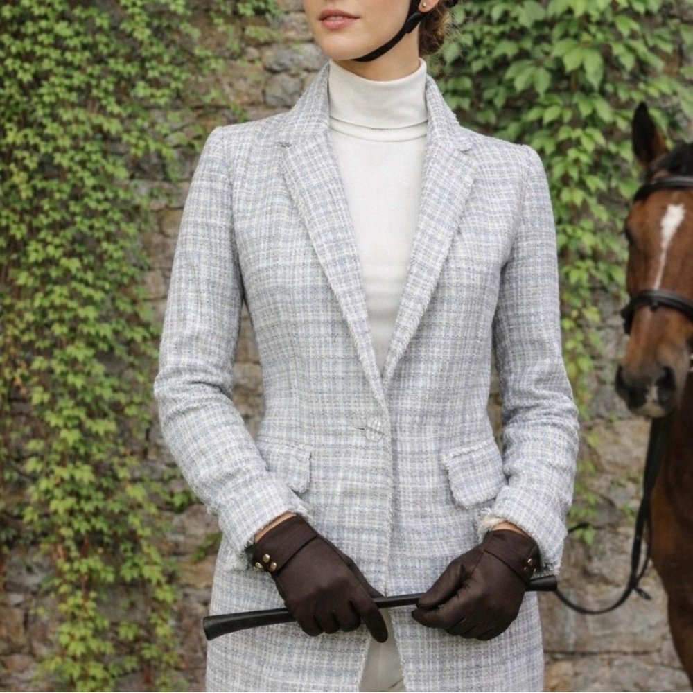 Maison d’Amelie Paris Tweed Blazer in Cream, Blue and Gray